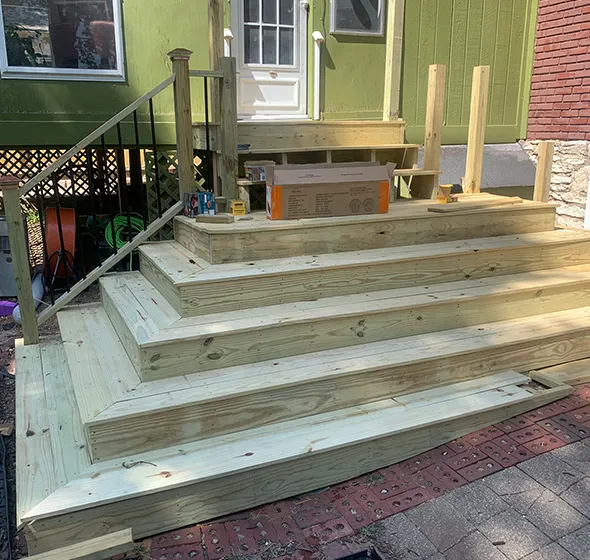 Professionally constructed outdoor stairs by Blue Springs handyman.